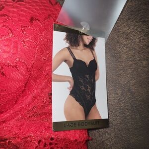 Juicy Couture Vibrant Red Lace Bodysuit